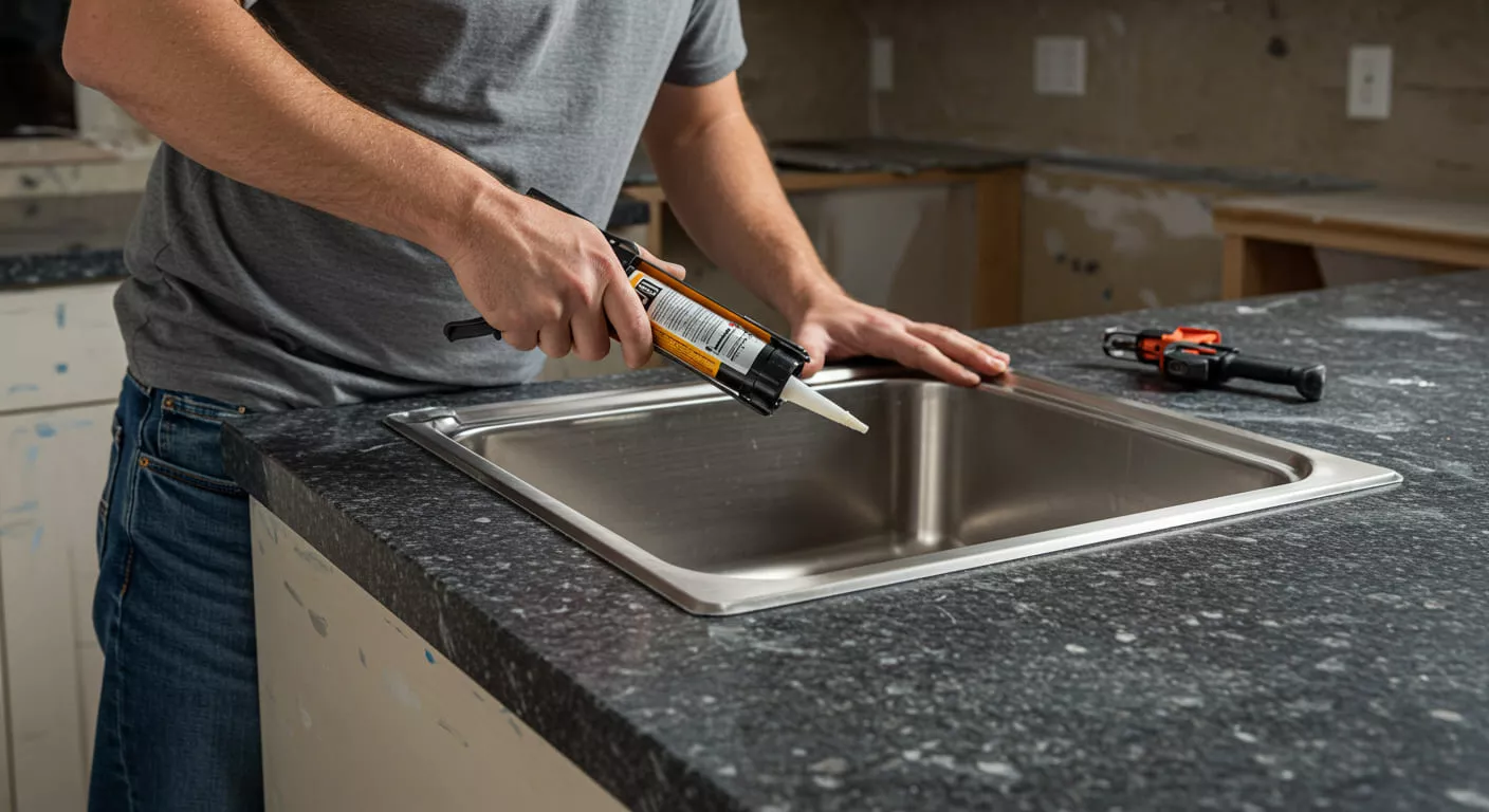 como colar cuba de aluminio no granito